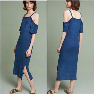 Anthropologie 100% Cotton Cloth & Stone Juliette Open-Shoulder Dress